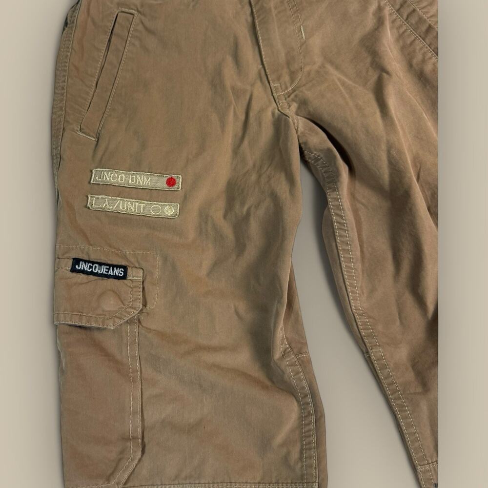 Vtg Y2K JNCO Khaki Tan Pants Boys Size 7x Skater Cargo 90s Wide Leg Baggy 24x22 - Picture 3 of 7